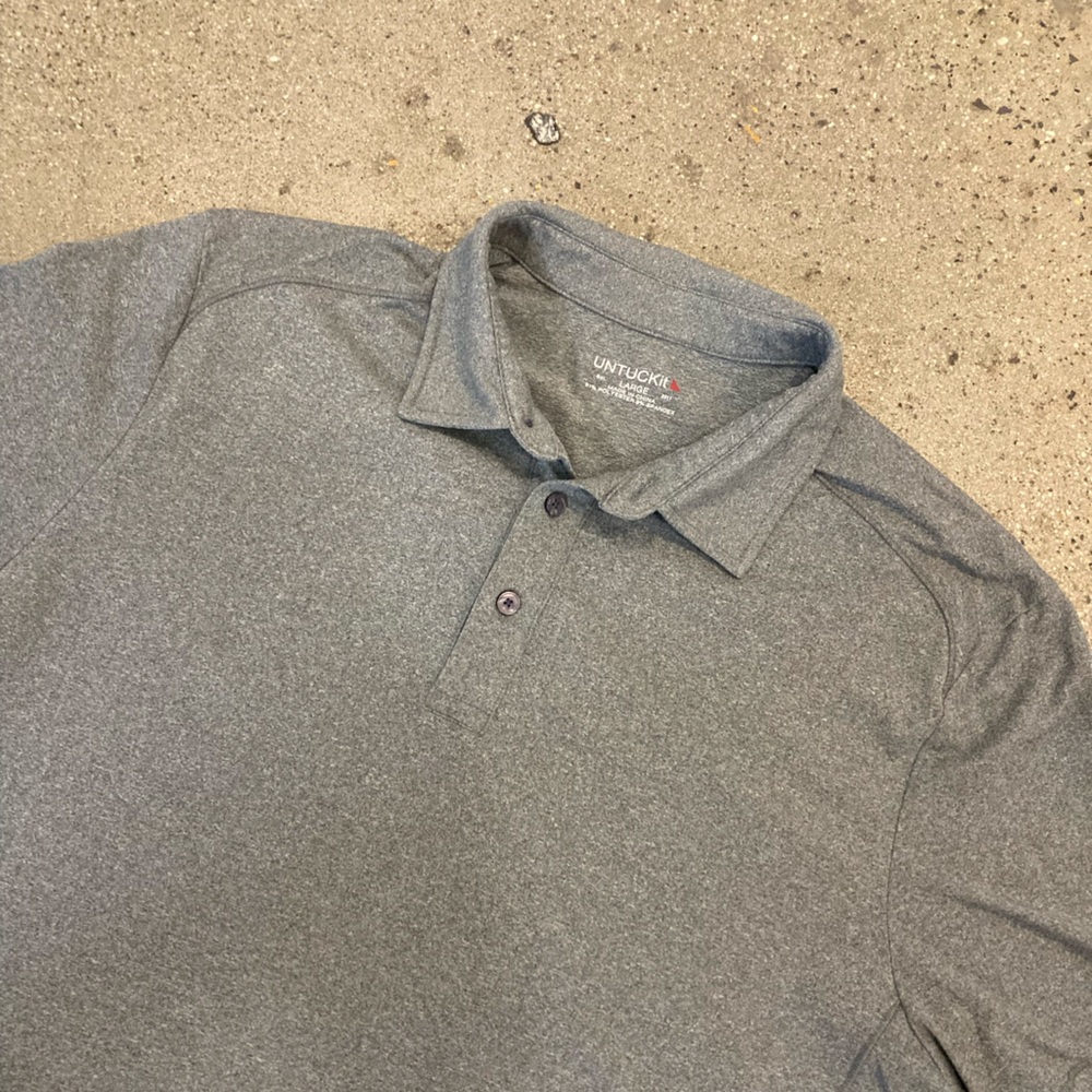 UnTuckit Men’s Grey Performance Polo Large